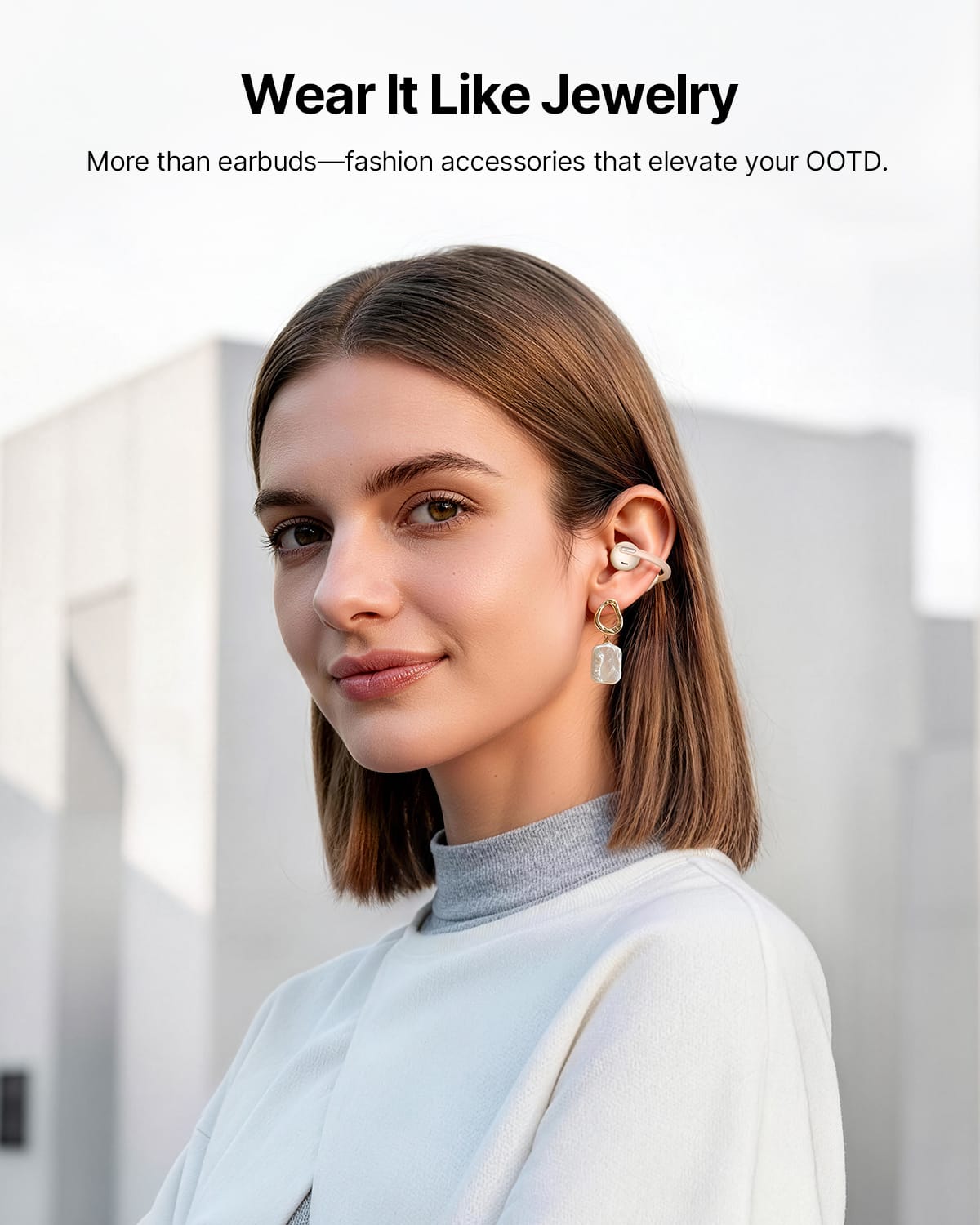 Baseus - Bowie MC2 Air Open-Ear Clip-On Earbuds - LDAC Hi-Res Audio,40-Hour Playtime,IP67 Water Resistance - White