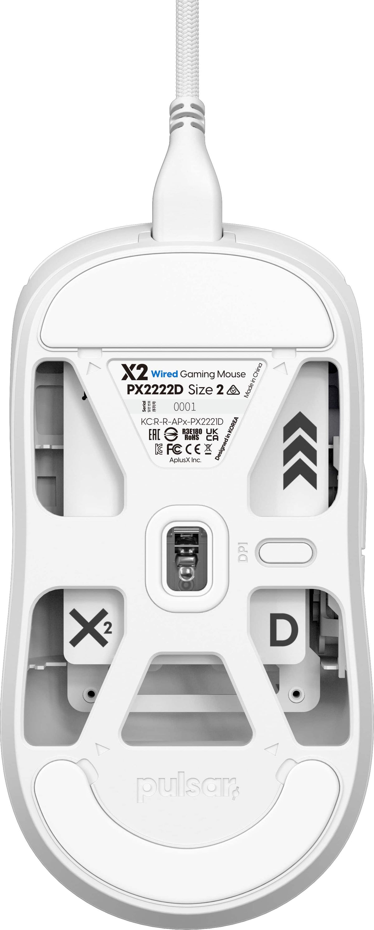 Pulsar - X2 Medium Wired Mouse - Wired - White