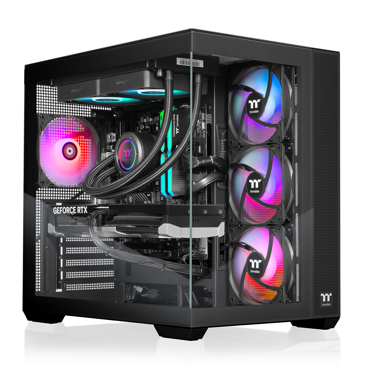 Thermaltake - LCGS View 7870T-380 Gaming Desktop AMD Ryzen 7 7800X3D 2025, 32GB Memory, NVIDIA GeForce RTX 5070 Ti, 2TB NVMe M.2 - Black