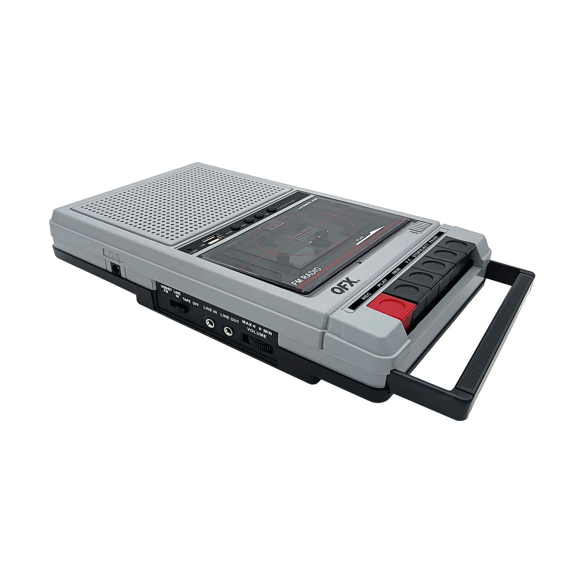 QFX - Cassette Player and Recorder with Bluetooth and USB - Silver