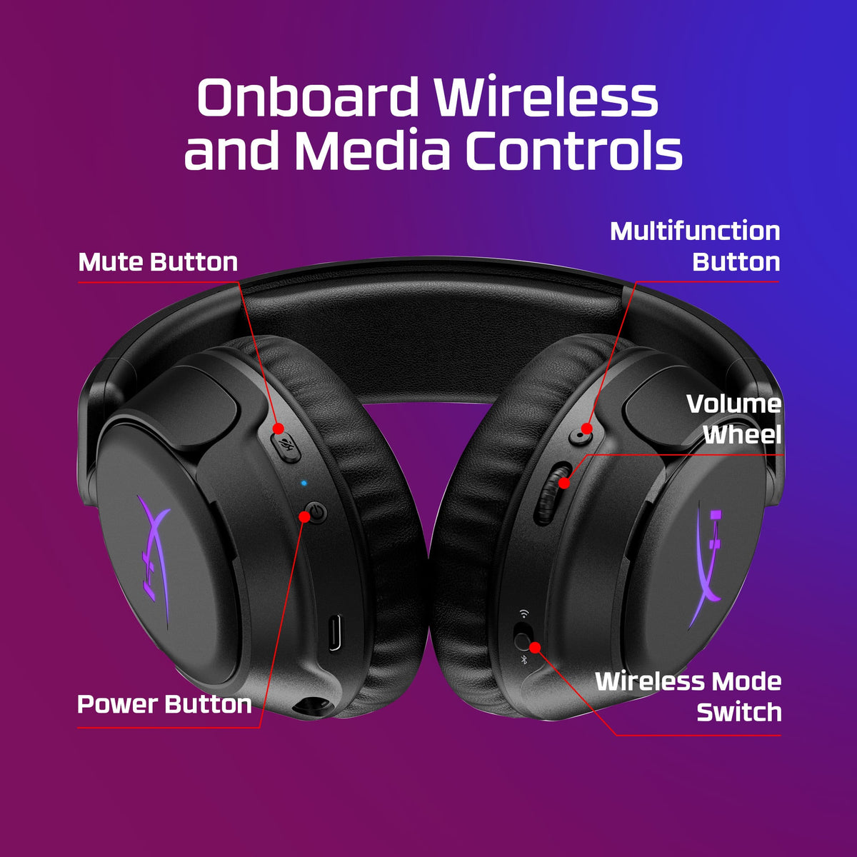 HyperX - Cloud Flight 2 Wireless Gaming Headset for PC, PS5, PS4, Nintendo Switch, Mac, Mobile, and Bluetooth - Black