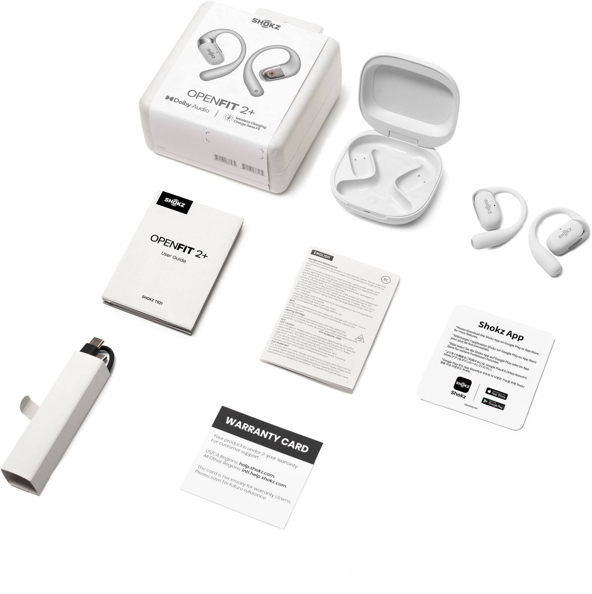 Shokz - OpenFit 2+ Open-Ear True Wireless Bluetooth Earbuds - Gray