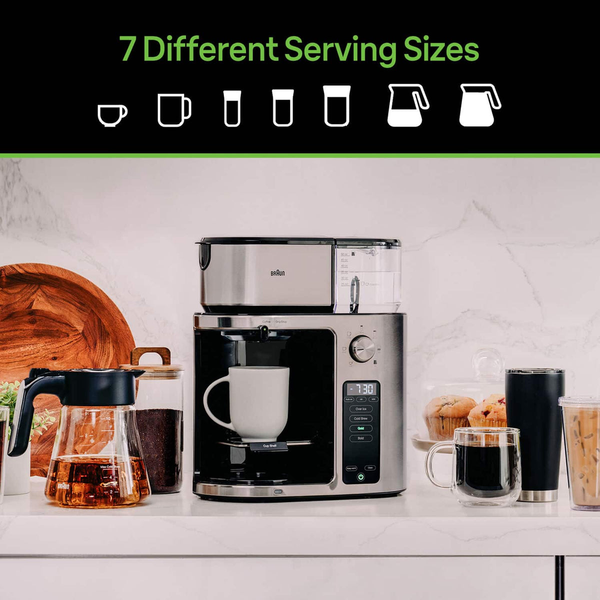 Nespresso - MultiServe KF9270 Drip Coffee Maker - Stainless Steel