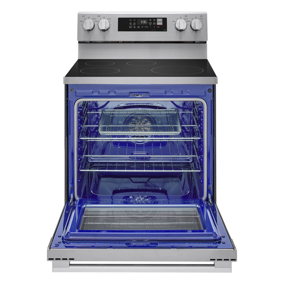 LG - 30-in 6.3 Cu. Ft. Freestanding Electric Induction True Convection Smart Range with 4 Elements, Air Fry and EasyClean - Stainless Steel