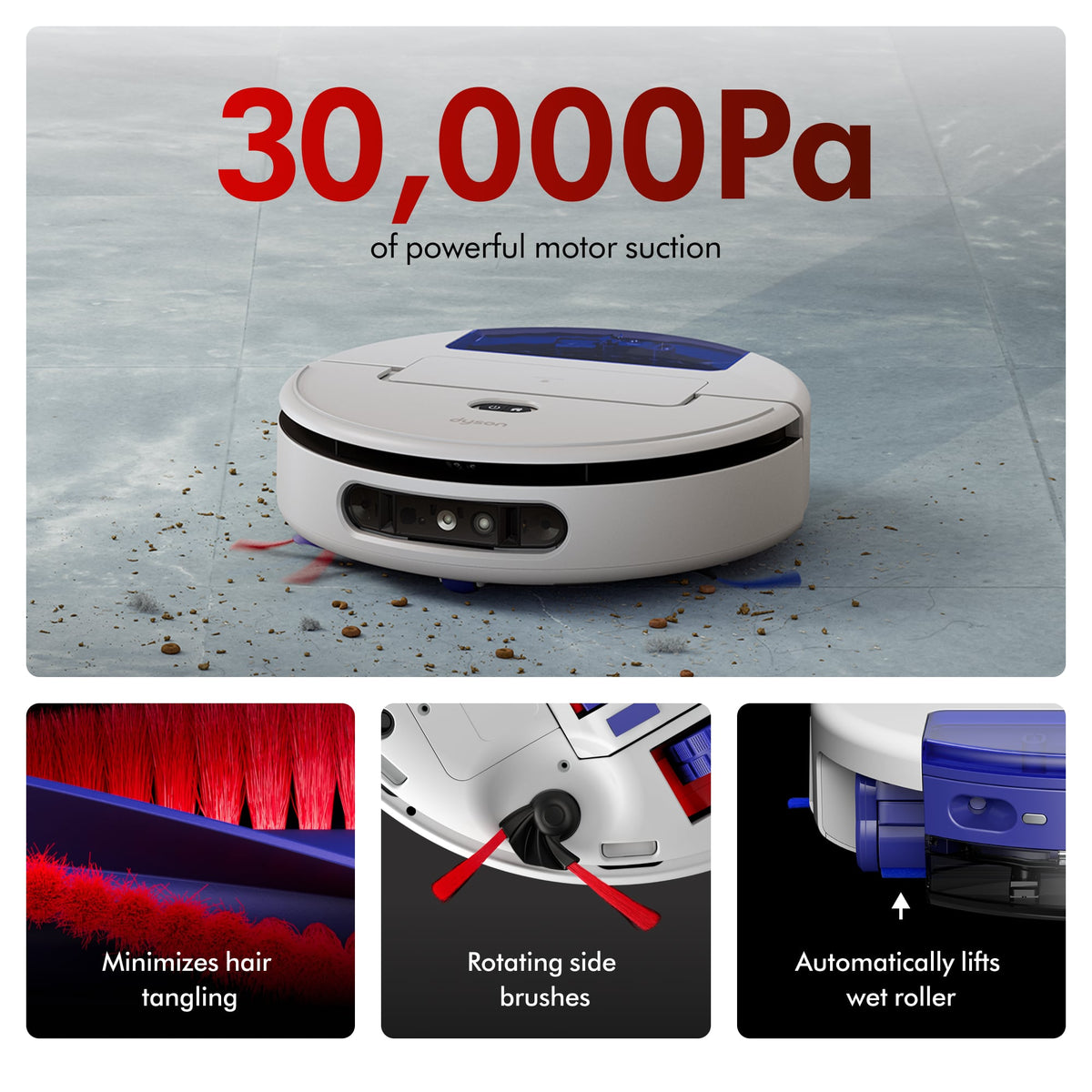 Dyson - R3 Nurovi Spot+Scrub UV Robot Vacuum - Silver/Vinca Blue