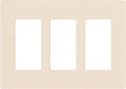 Lutron - Claro 3-Gang Wall Plate - Light Almond