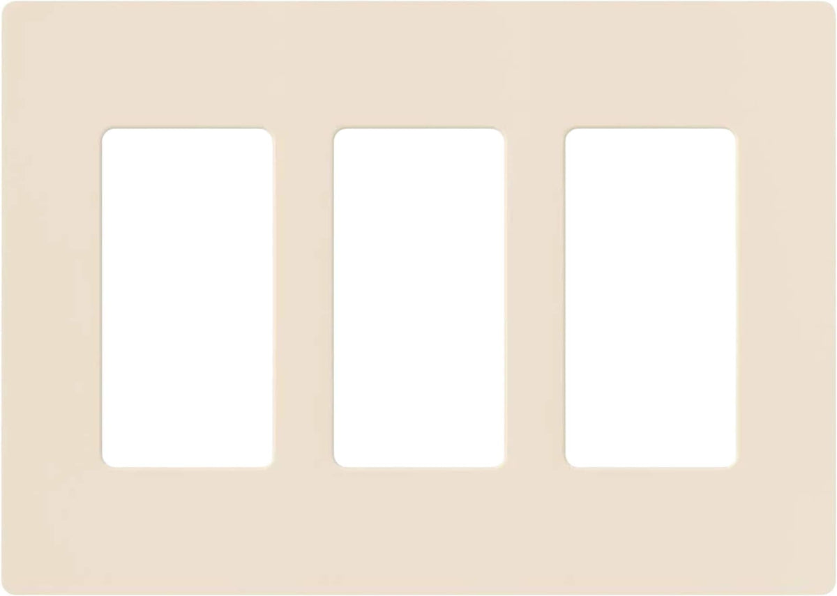Lutron - Claro 3-Gang Wall Plate - Light Almond