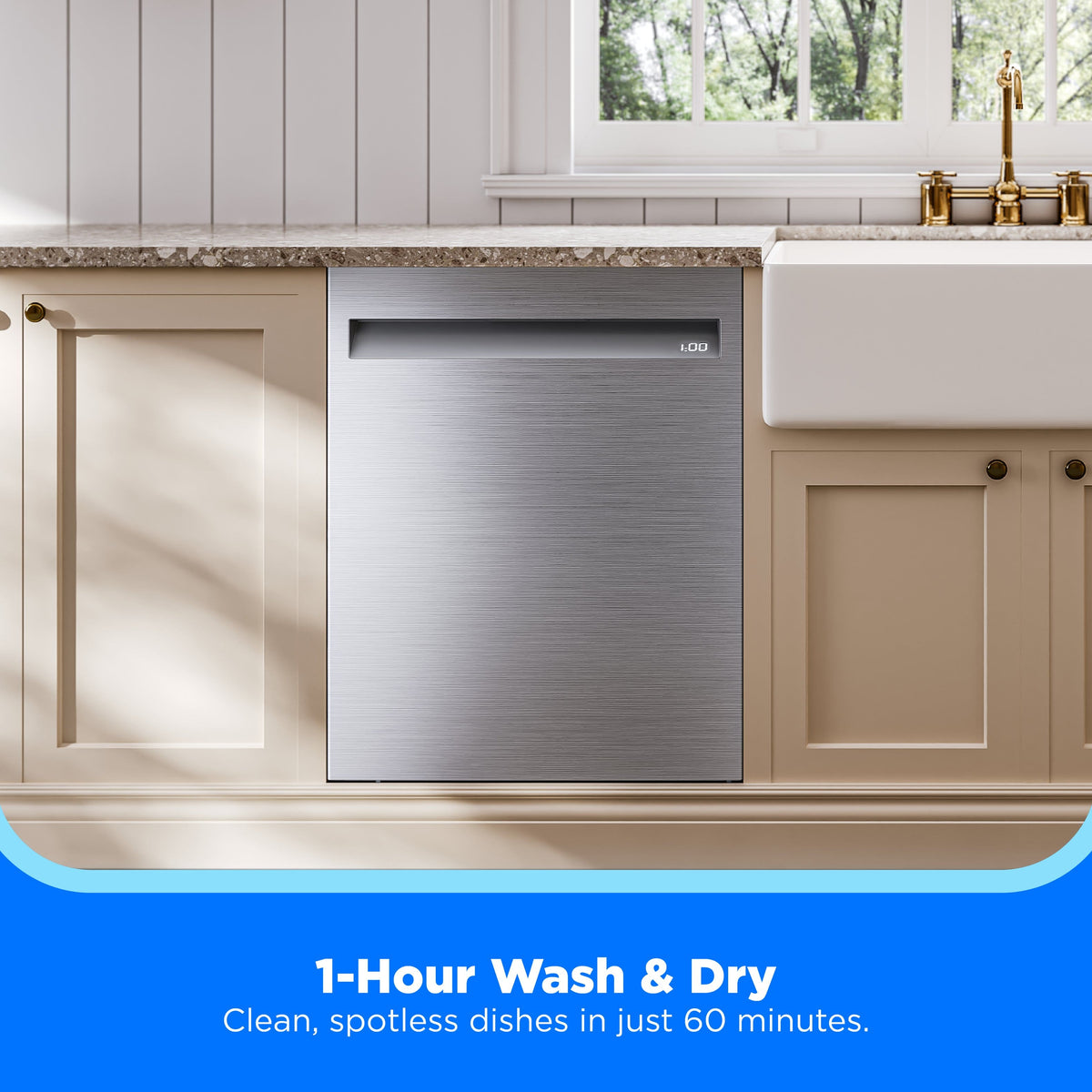 Midea - STRAWash 24" Top Control Built-In Dishwasher with Total Tumbler Clean, SENSOR TruDry, 44 dB - Stainless Steel