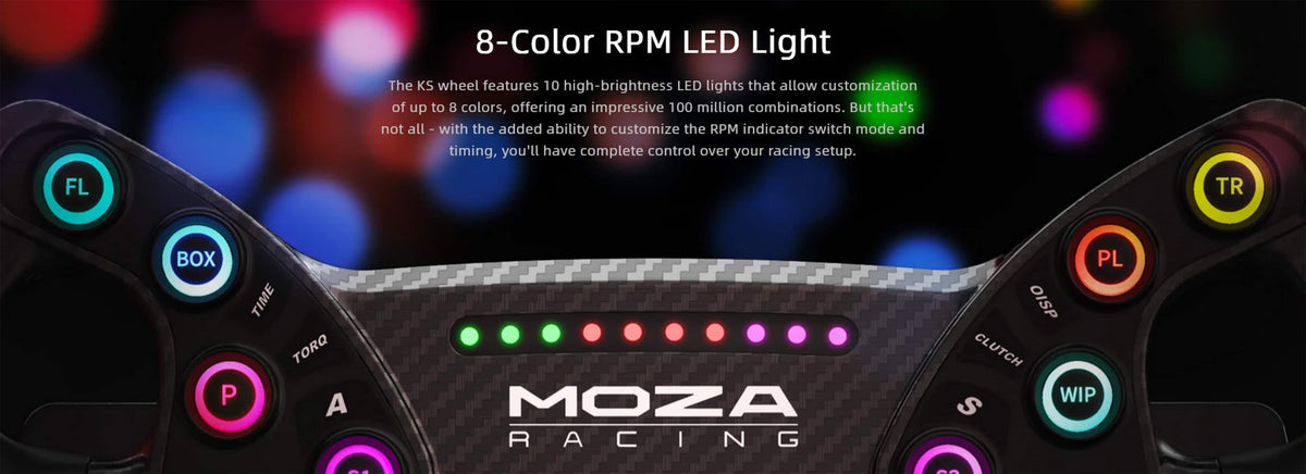 Moza Racing - KS Sim Racing GT Style Steering Wheel for Windows - Black