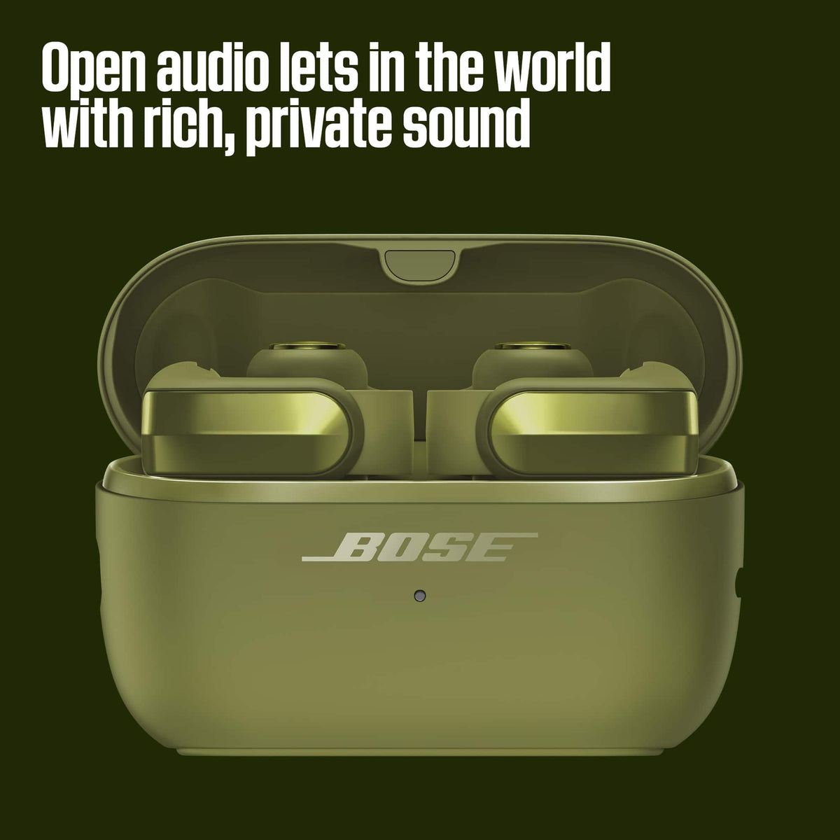 Bose - Ultra Open Earbuds (2nd Gen) - Wireless Bluetooth Open Ear Earbuds with Immersive Audio and Wireless Charging - Olive Green