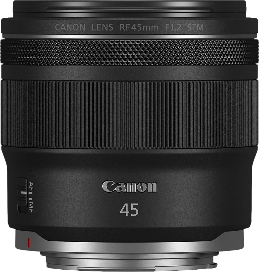 Canon - RF45mm F1.2 STM Standard Prime Lens for EOS R-Series Cameras - Black