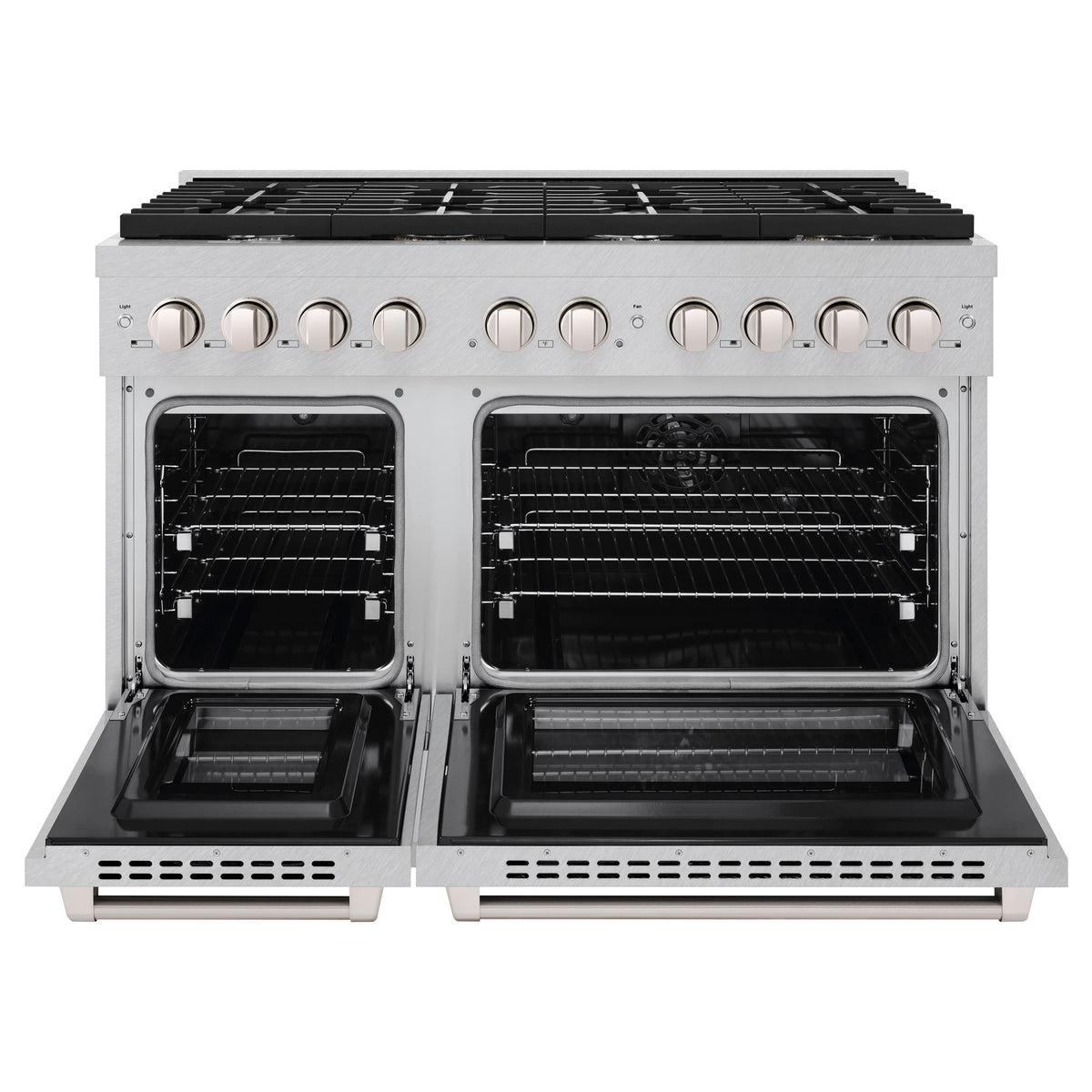 48 in. Wide 8 Burner ZLINE Paramount Double Oven Dual Fuel Range (SDRS-48) - Stainless Steel