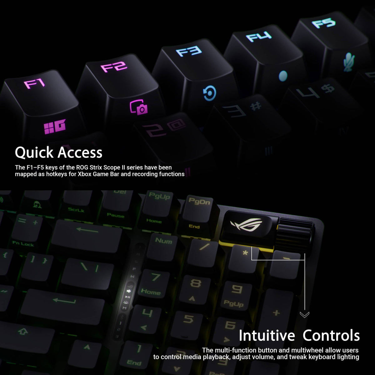 ASUS - ROG Strix Scope II 96 96% Wireless Mechanical Gaming Keyboard with Hot-Swappable ROG NX Snow Switches - Black