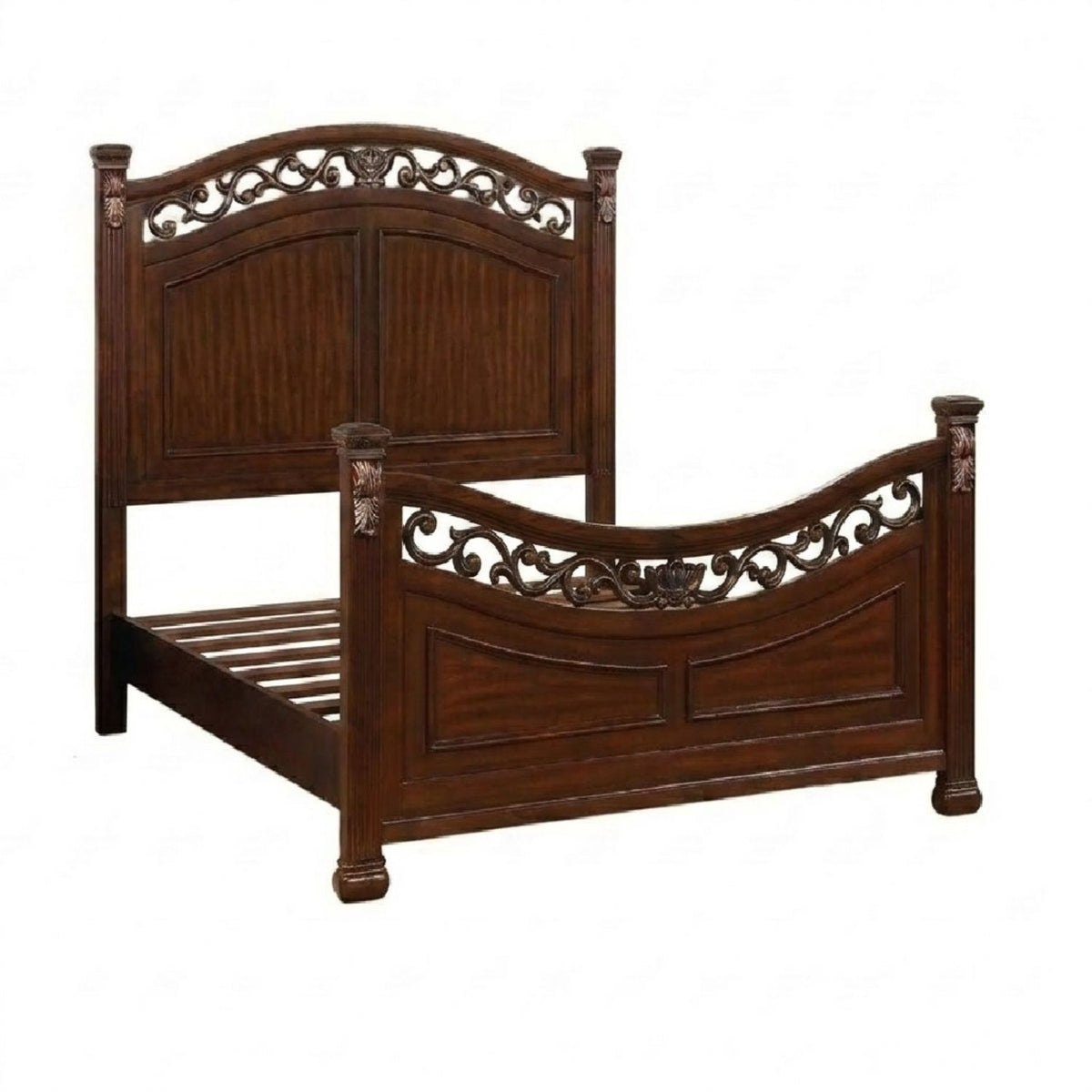 Juego de dormitorio de 3 piezas, elegante cama de paneles con 2 mesitas de noche