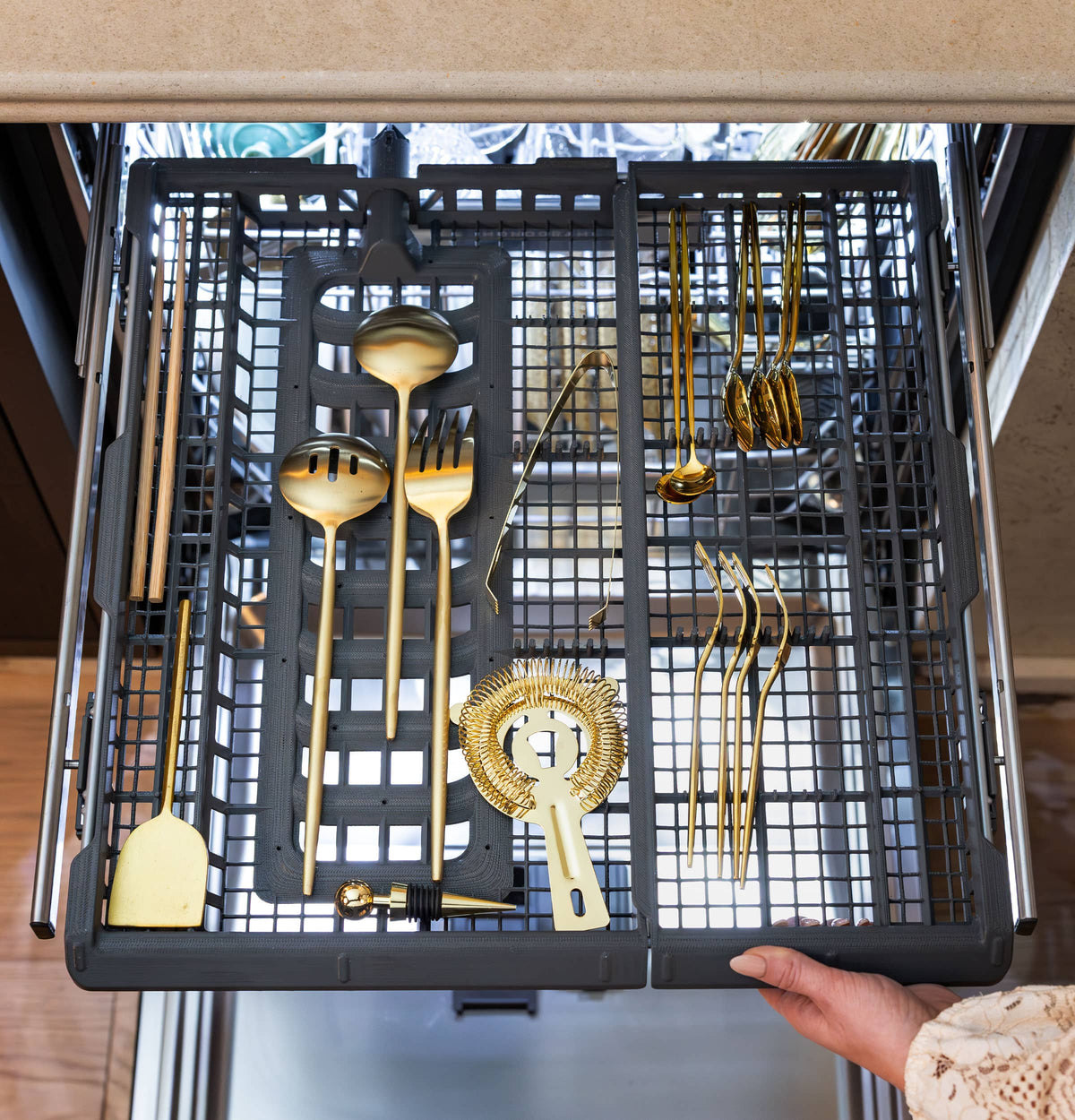 Monogram - 24" Top Control Smart Built-In Stainless Steel Tub Dishwasher w/ Adjustable 3rd Rack, 37 dBA, and Advanced Water System - Stainless Steel