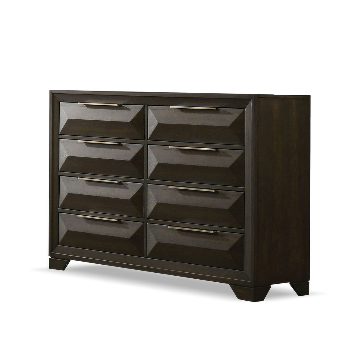 Cómoda de 8 cajones con soporte biselado - Espresso