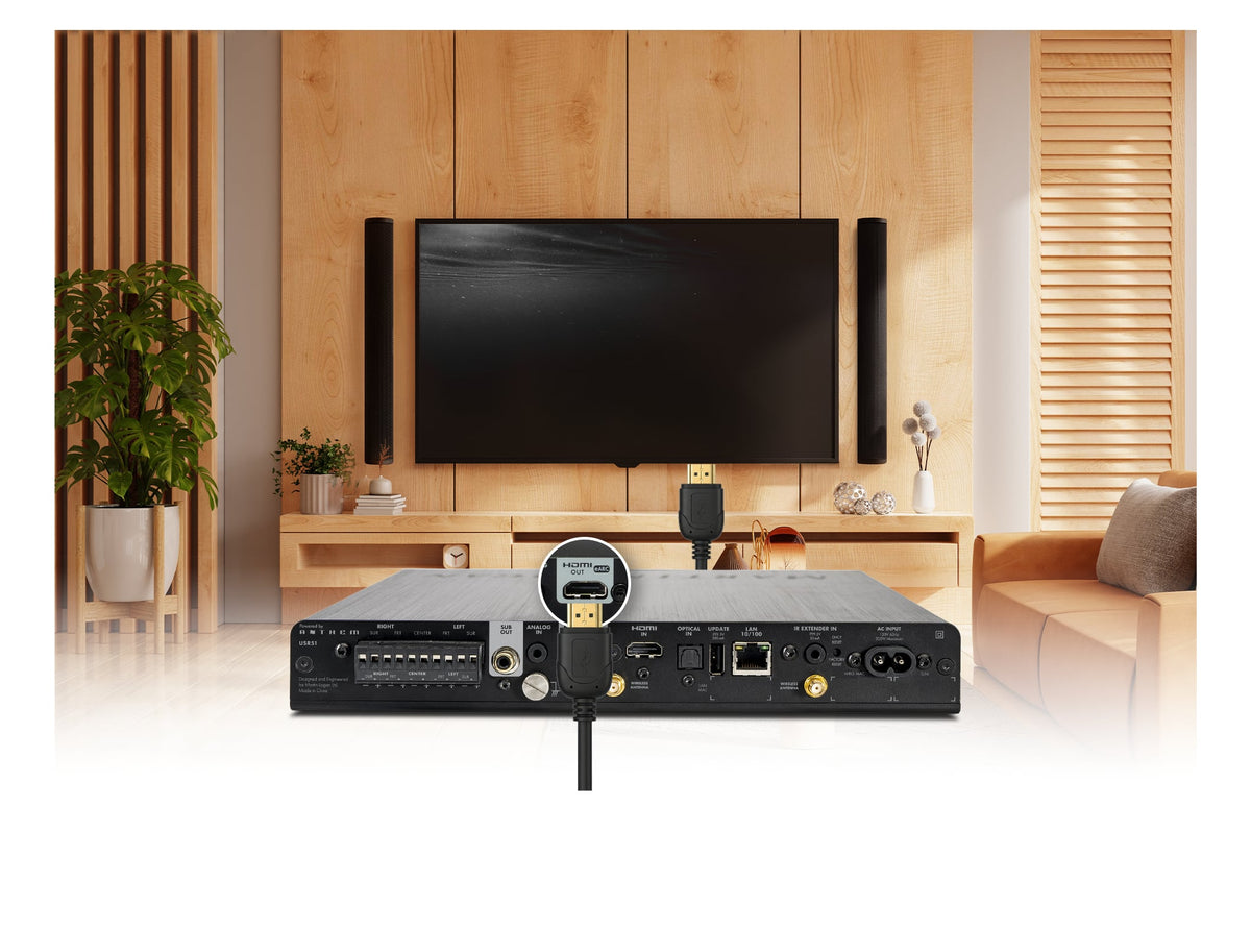 MartinLogan - USR51 Ultra-Slim 5.1 Wall-Mountable A/V Receiver, 50W Per Channel with eARC, Anthem Room Correction, Built-In Streaming - Black