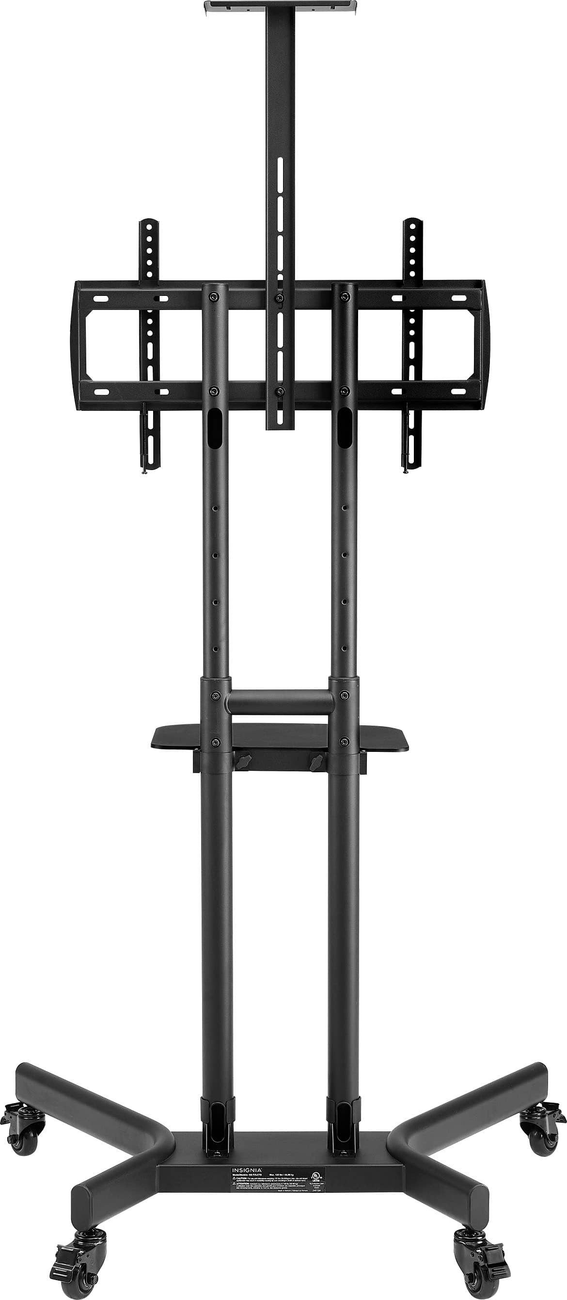 Insignia™ - Mobile TV Cart with Shelves for Most 32-90" TVs - Black