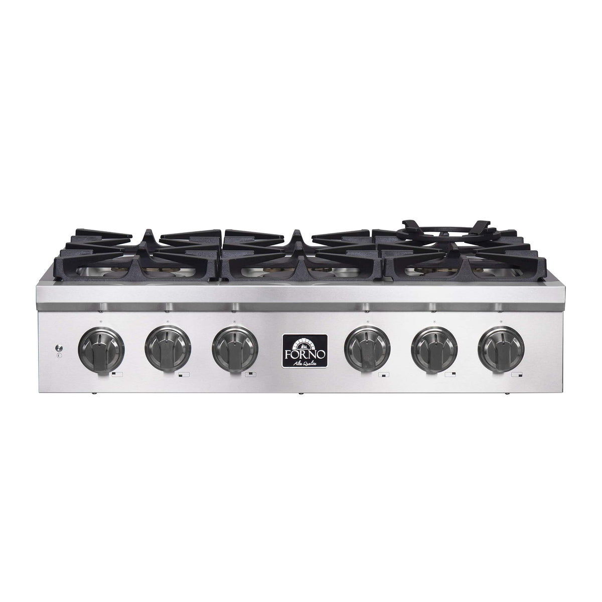 Forno Appliances - 36 in. Wide 6 Burner FORNO ALTA QUALITA PRO-STYLE GAS RANGETOP - Silver
