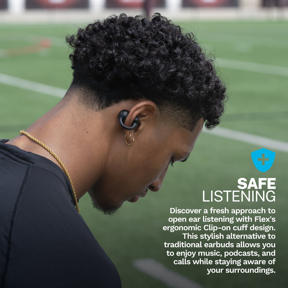 JLab - Flex Open-Clip True Wireless Earbuds - Black