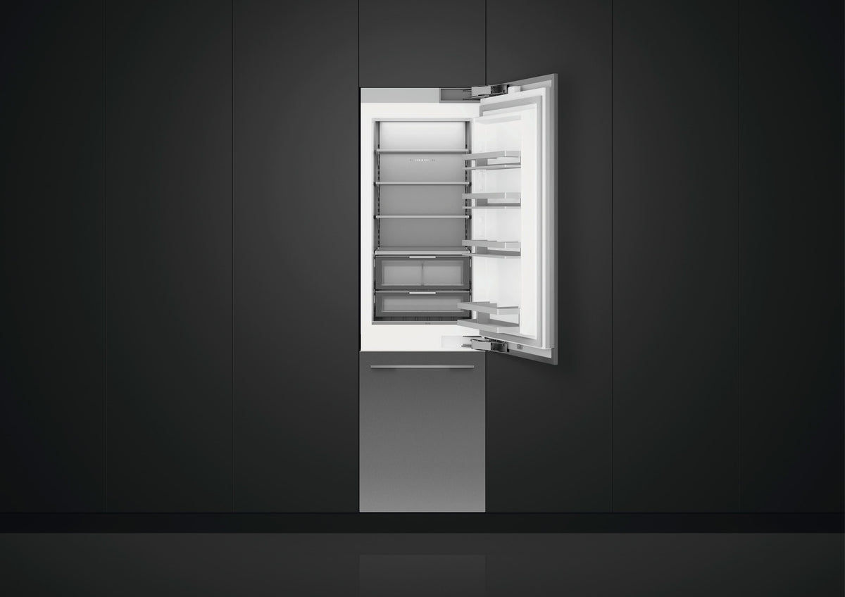 Fisher & Paykel - 24 in. Wide 12.1 cu. Ft Column Bottom Mount Refrigerator Freezer Panel Ready Ice and Water LH - Custom Panel Ready