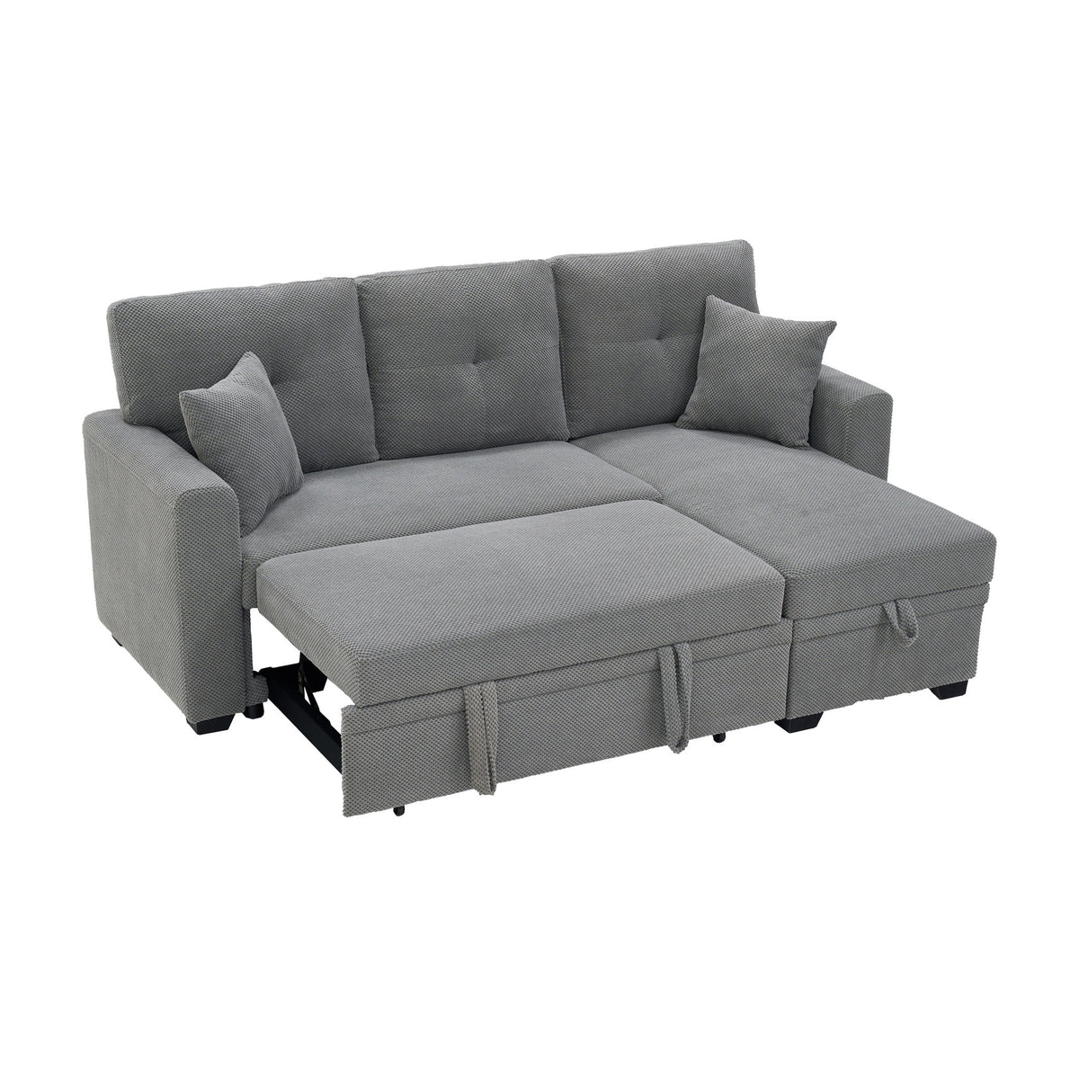 Sofá seccional cama con nido extraíble, chaiselongue reversible