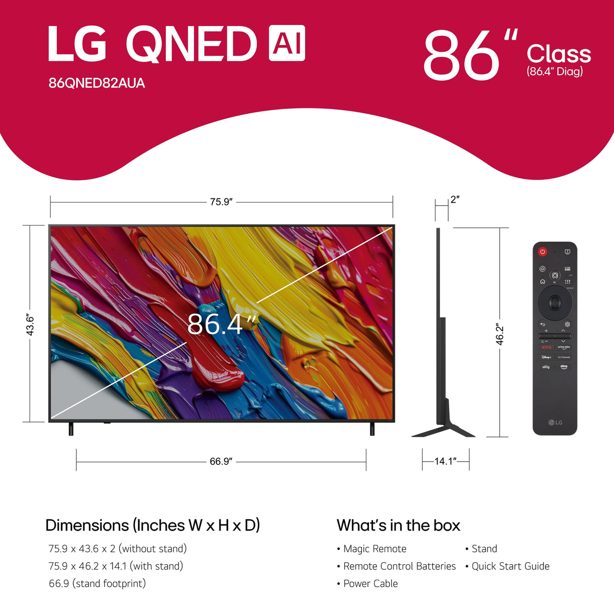 LG - 86" Class 82A Series QNED AI 4K UHD Smart webOS TV (2025)