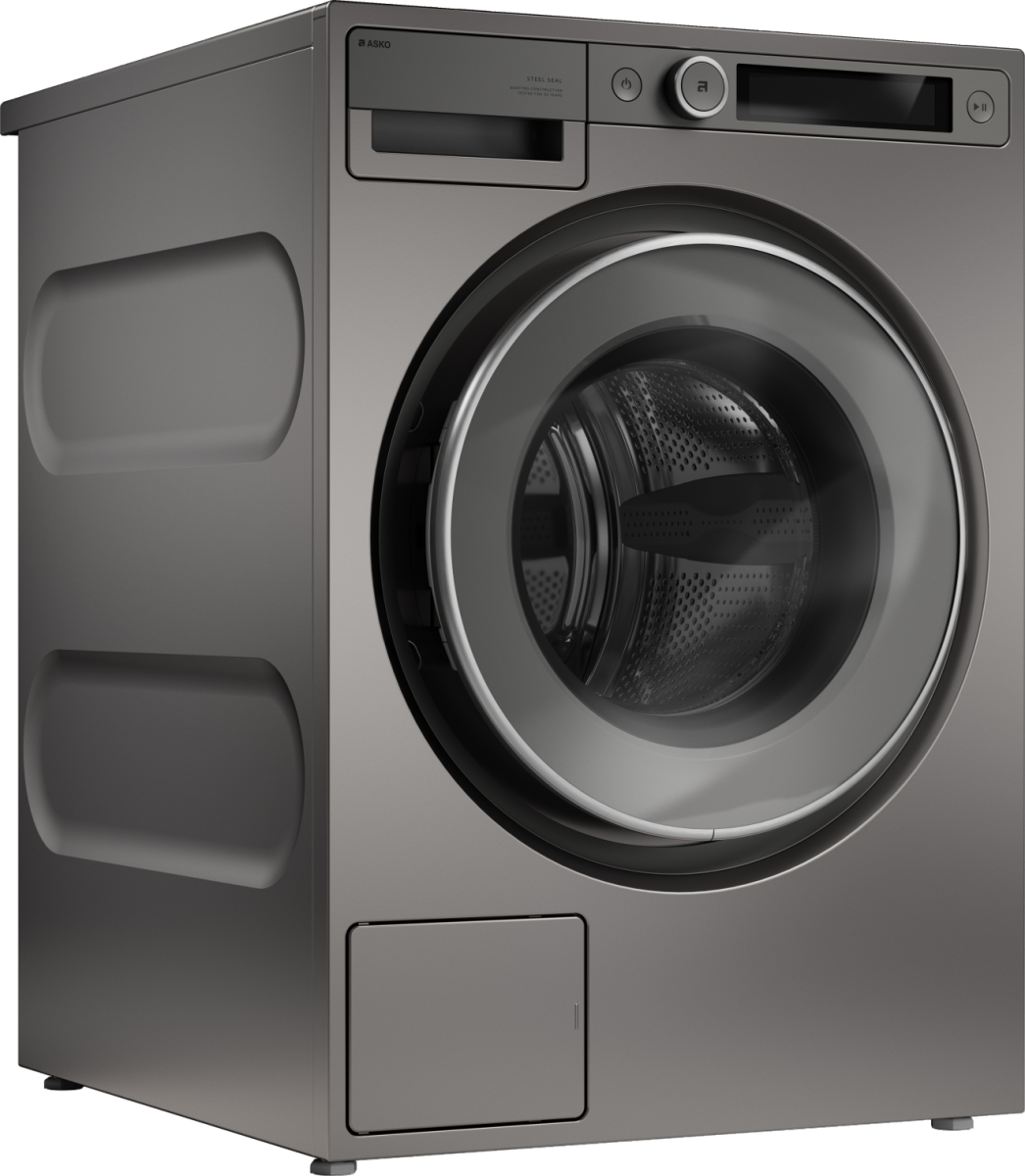 Asko - 2.8 Cu.Ft. High-Efficiency Front Load Washer, Auto Dose, Steel Seal, 24.3 lb capacity, 1400 RPM max spin, Stackable - Titanium