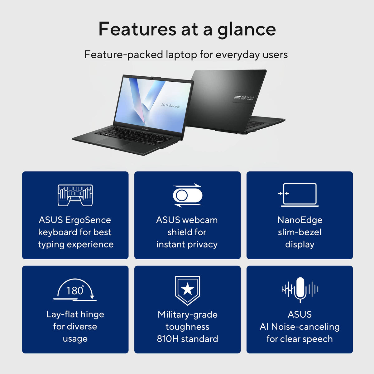 ASUS - Vivobook Go 14 14" FHD Laptop - Intel Processor N50 (2026) - 4GB Memory - 128GB Storage - Mixed Black