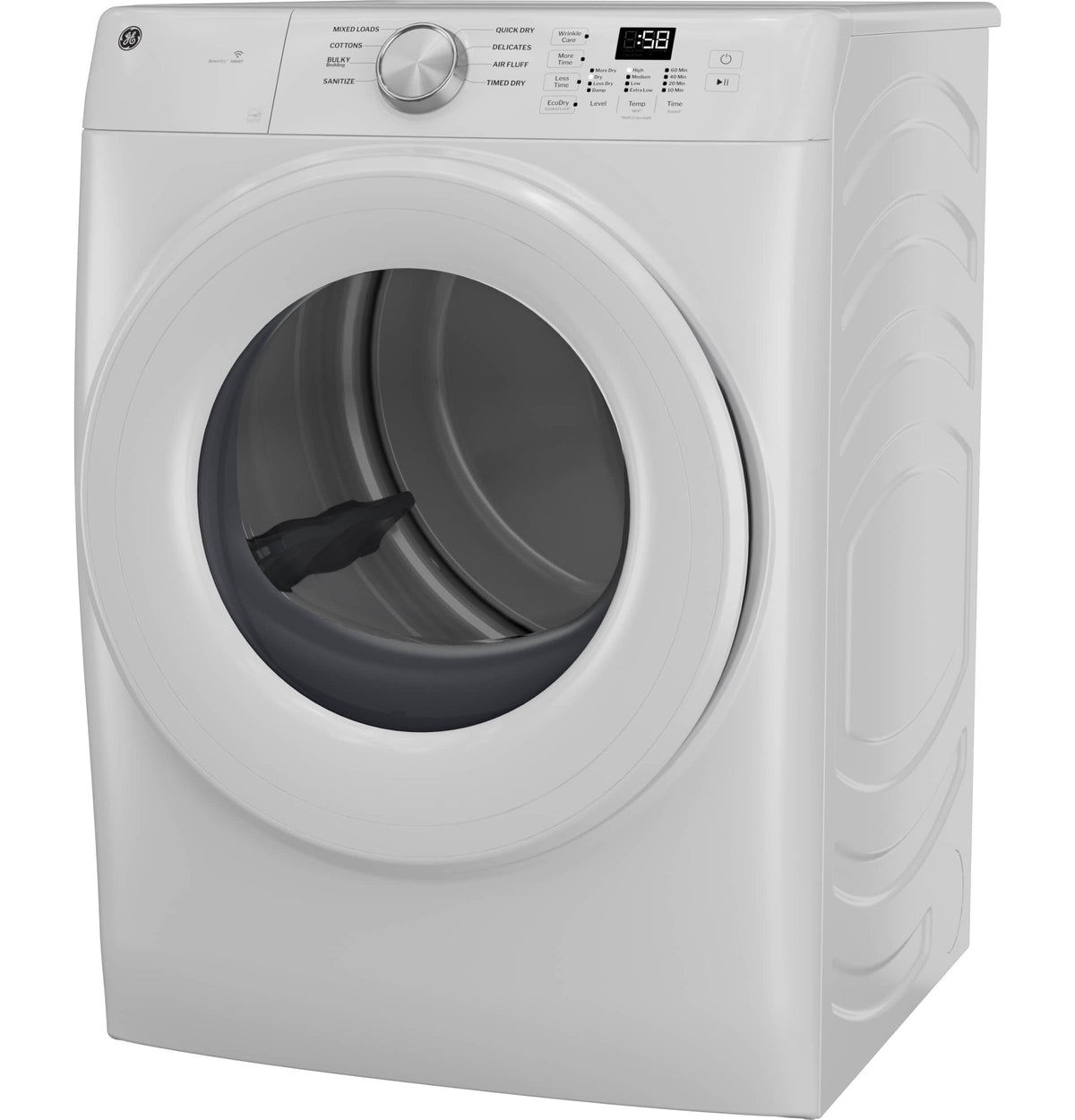 GE - 7.8 Cu. Ft. Stackable Smart Electric Dryer with Sanitize Cycle - White