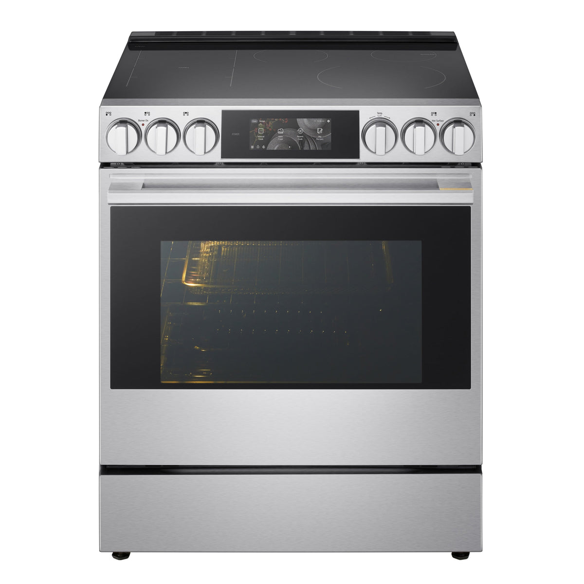 LG - SIGNATURE 30-in 6.3 CF Slide-In Elec Induction True Convect Smart Range w/ 5 Elements, Air Fry and AI Gourmet Camera - Stainless Steel