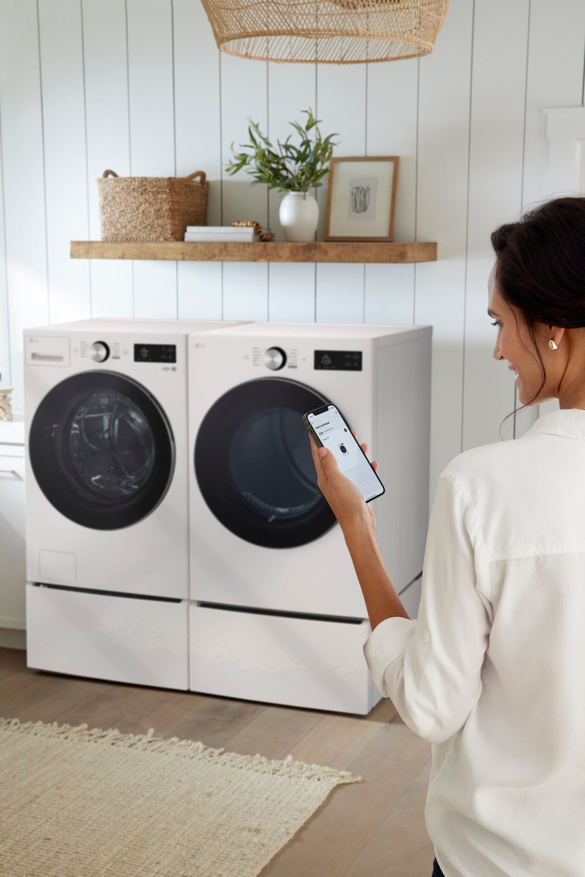 LG - 5.0 Cu. Ft. High-Efficiency Stackable Smart Front Load Washer with Steam and TurboWash 360° - Alpine White