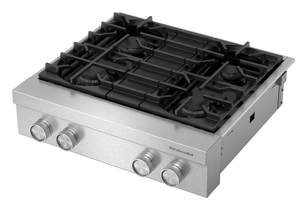 KitchenAid 30-inch 4-Burner Gas Commercial-Style Rangetop - Stainless Steel