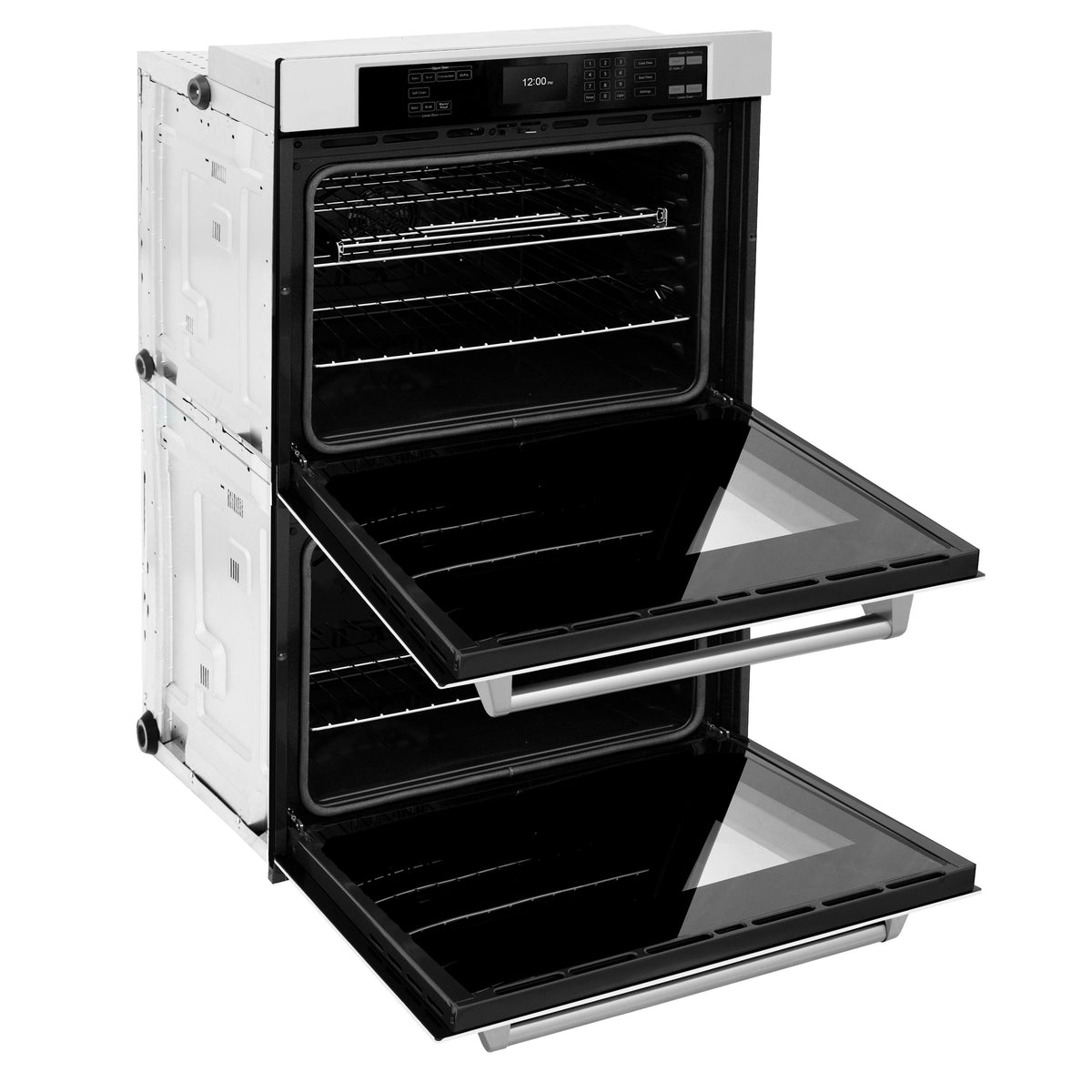 ZLINE - 30 in. Convection Double Wall Oven w/ Air Fry and Self Clean w/ White Matte Doors - Stainless Steel