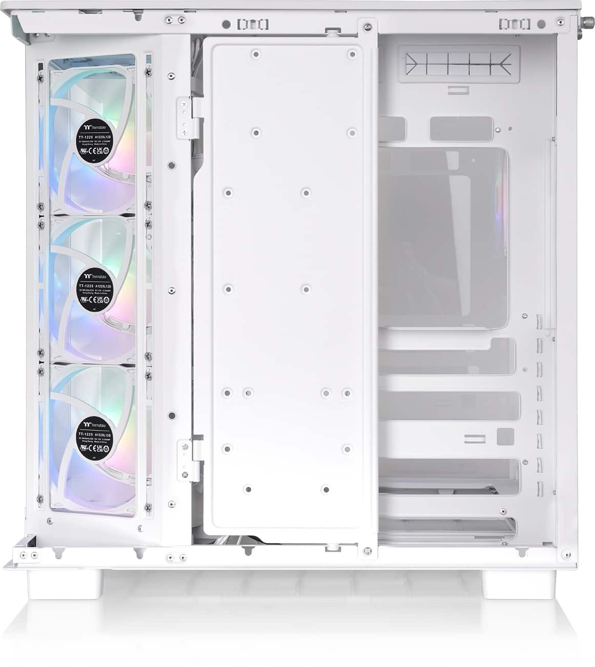 Thermaltake - View 380 XL TG ARGB Dual-Chamber Chassis with Hidden-Connector Motherboard Support ATX Mid Tower PC Case - Snow