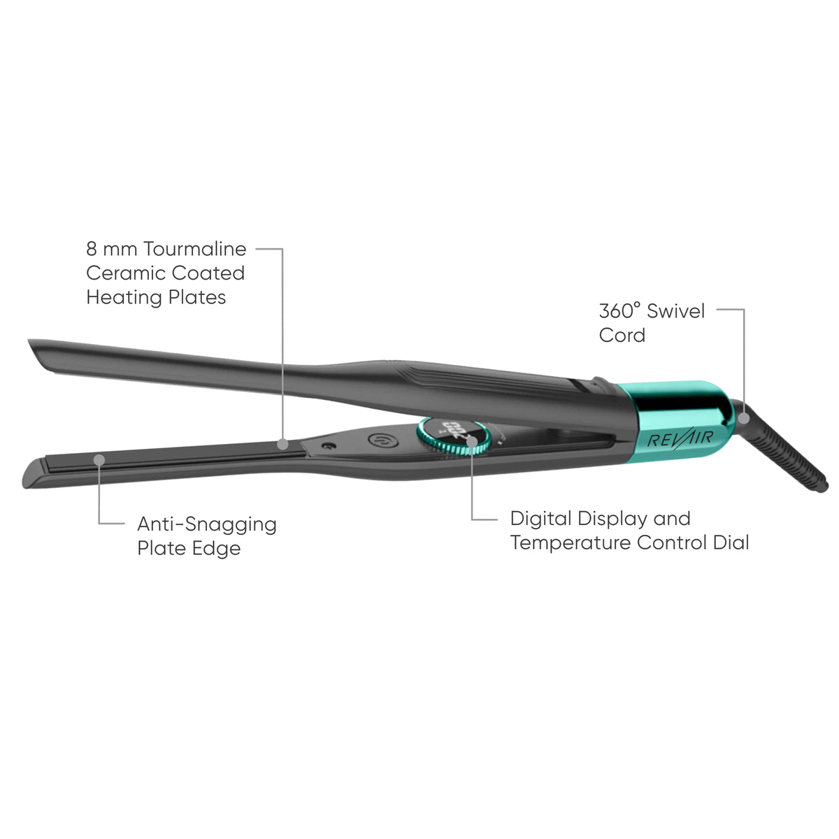 RevAir - Precision Root & Micro Edge Styler - 0.3 inch - Black & Teal