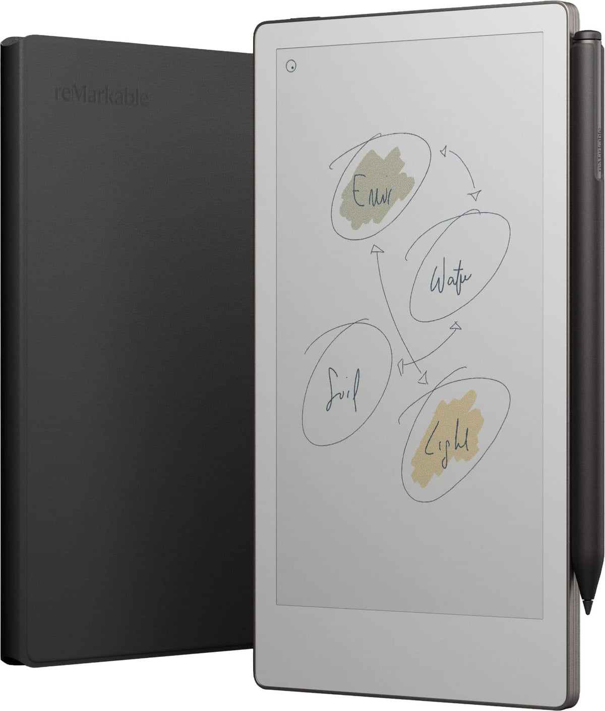 reMarkable - Paper Pro Move - 7.3" Paper Tablet with Marker Plus and Premium Leather Book Folio - Black