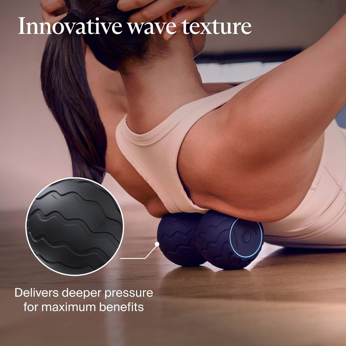 Therabody - WaveDuo - Vibrating Roller Contoured For The Back, Neck & Spine - Black