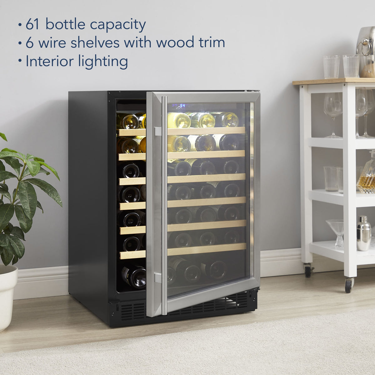 Insignia™ - 61-Bottle Wine Cooler - Stainless Steel