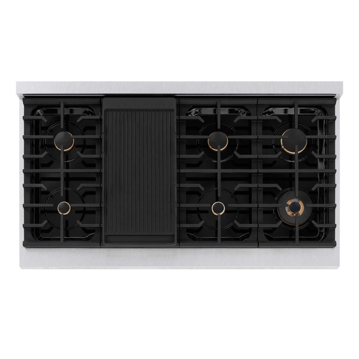 ZLINE - 48 in. Wide 8 Burner Autograph Paramount Dual Fuel Range with White and Bronze Accents (SDRSZ-WM-48-CB) - White