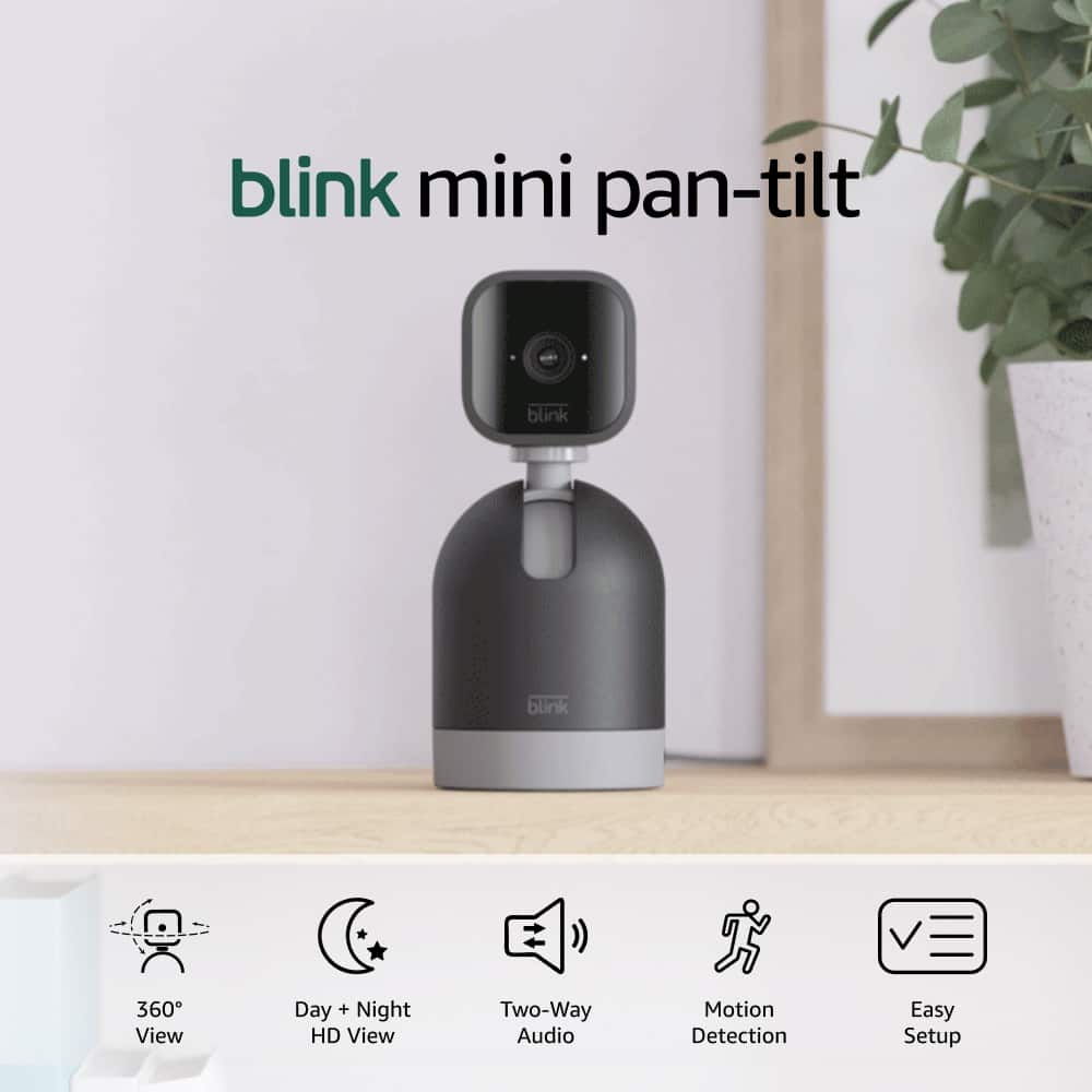 Blink - Mini Pan-Tilt Camera - Rotating indoor plug-in smart security camera, two-way audio, HD video, motion detection - Black