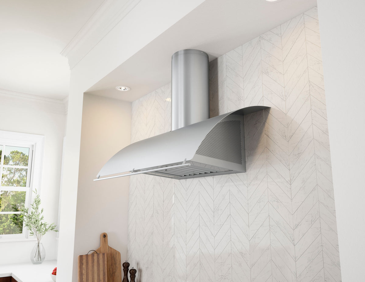 Zephyr - 48 inches - Externally Vented - Shell Range Hood - Stainless Steel