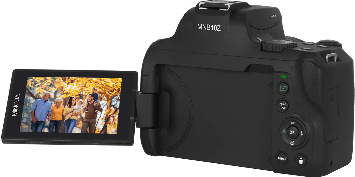 Minolta - MNB10Z 64.0 Megapixel 4K Bridge Camera with 10x Optical Zoom Lens - Black