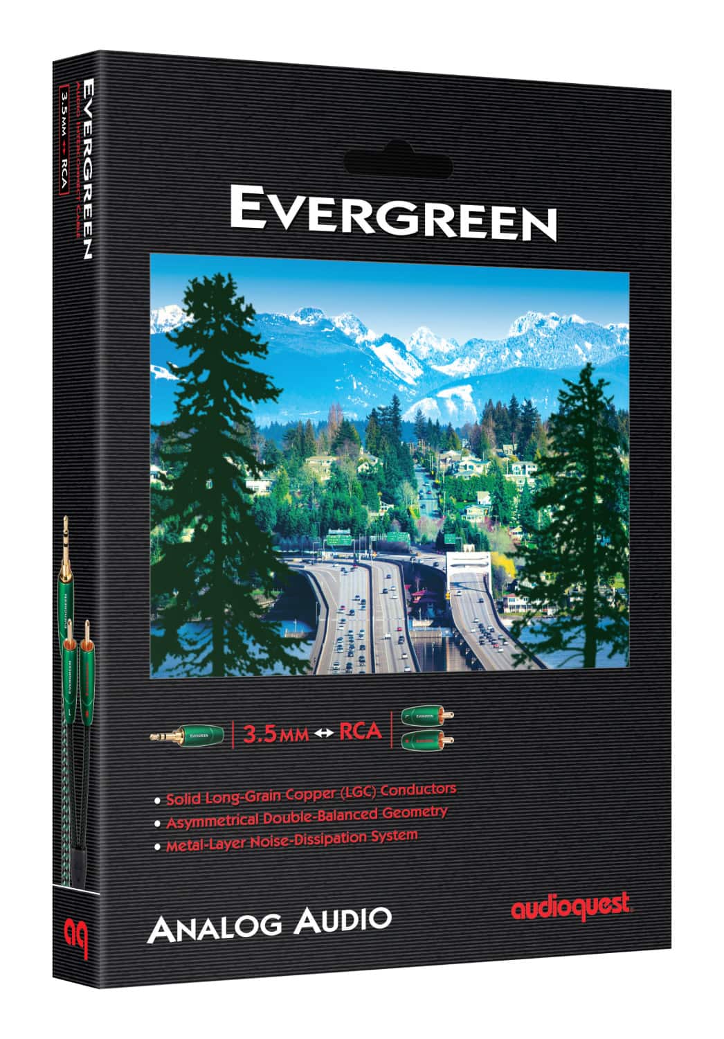 AudioQuest - Evergreen 3.5mm Mini > RCA 26.2' Analog Audio Interconnect Cable - Green on Black