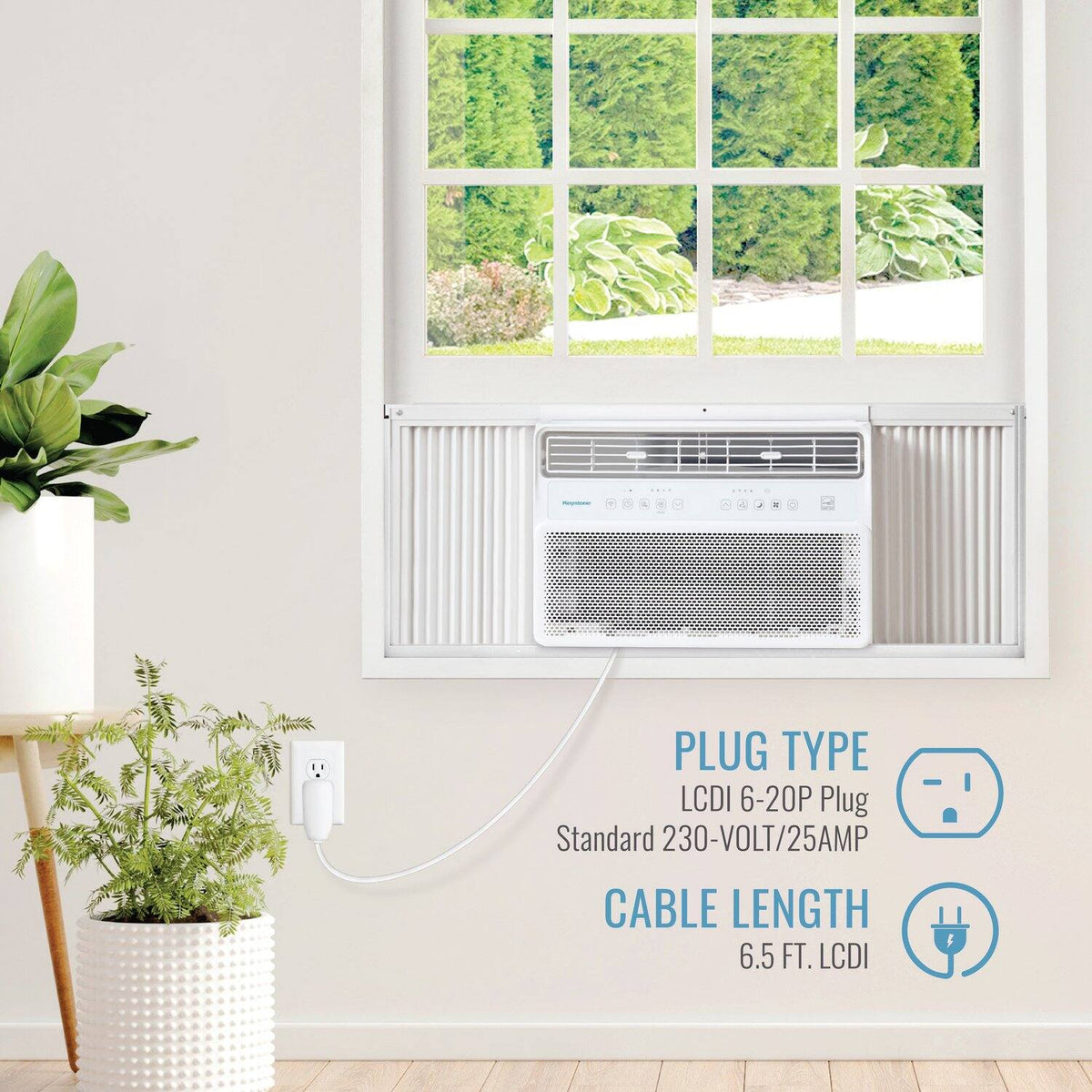 Keystone - 24,000 BTU 1,500 Sq. Ft. 230V Window Mounted Inverter Air Conditioner with Remote Control - White