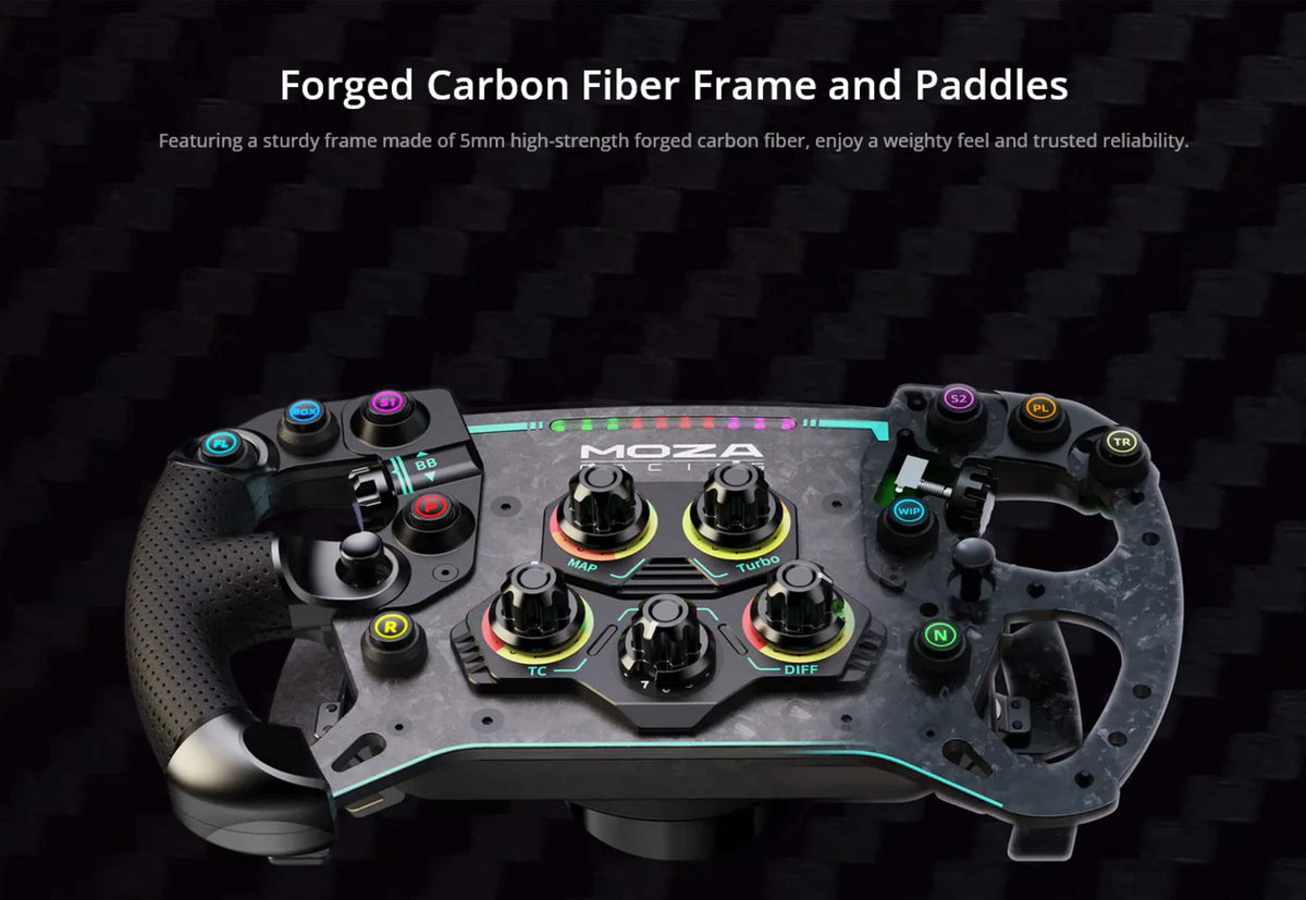 Moza Racing - GS V2P Sim Racing Formula Steering Wheel for Windows - Black