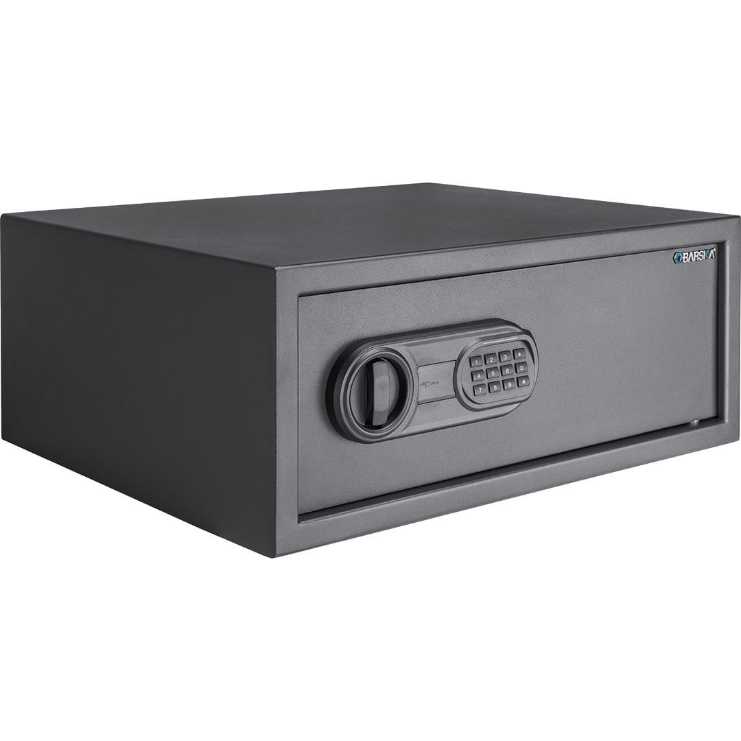 Barska - 1.2 Cu. Ft Digital Keypad Safe-LED Interior Light, Extra-Wide for Laptops, Silent Mode, Steel Security Safe - Black