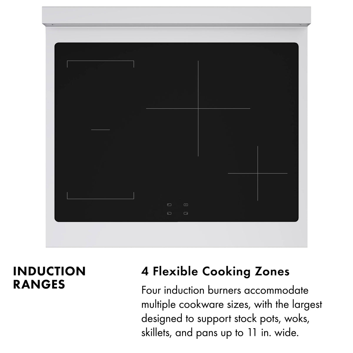 ZLINE - 30 in. Wide 4 Elements Autograph 4.2 cu. ft. Paramount Freestanding Induction Range in Satin Steel with Bronze Accents - Satin Stainless Steel