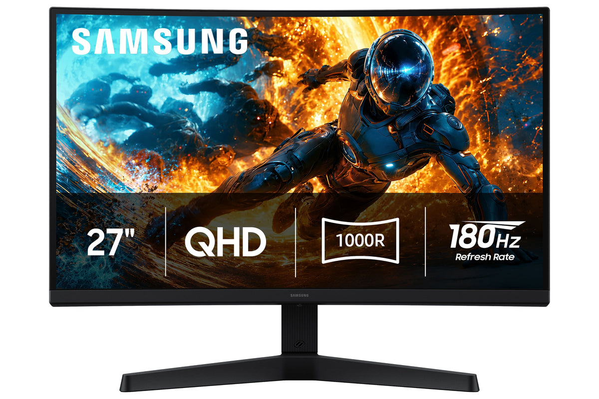 Samsung - 27" Odyssey G5 (G55H) QHD 180Hz 1ms AMD FreeSync 1000R Curved Gaming Monitor with HDR10 - Black