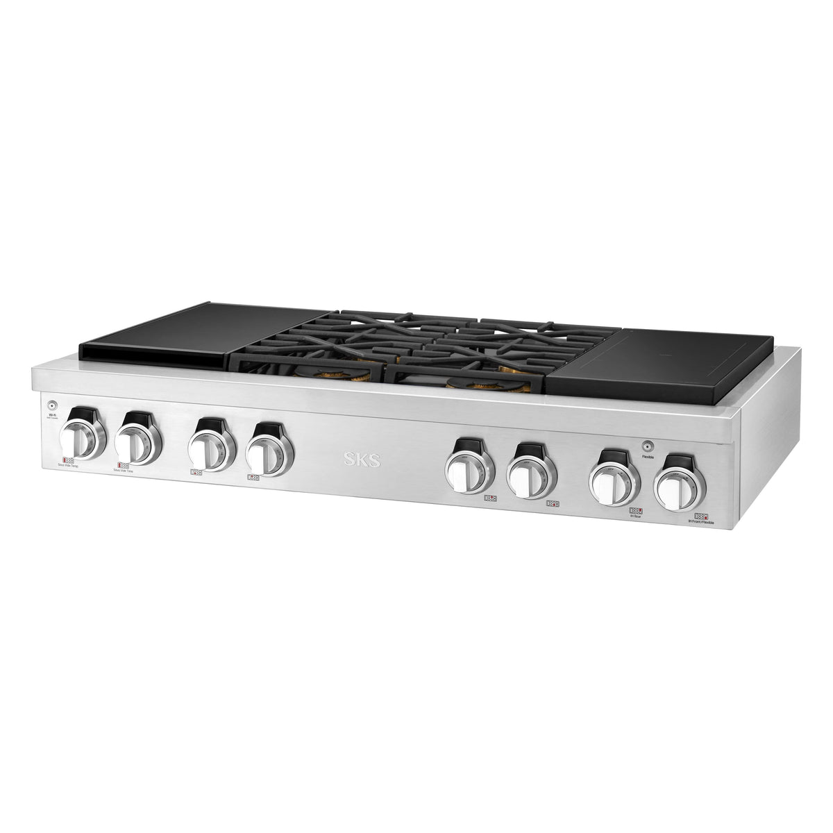 SKS - 48" Dual Fuel Rangetop with Sous-Vide and Induction - Stainless Steel